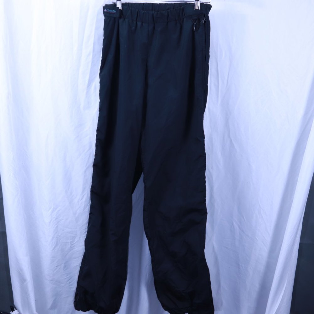 Columbia Ski Spring Weather Snow Pants Black Full Length Zipper Nylon M 34x31